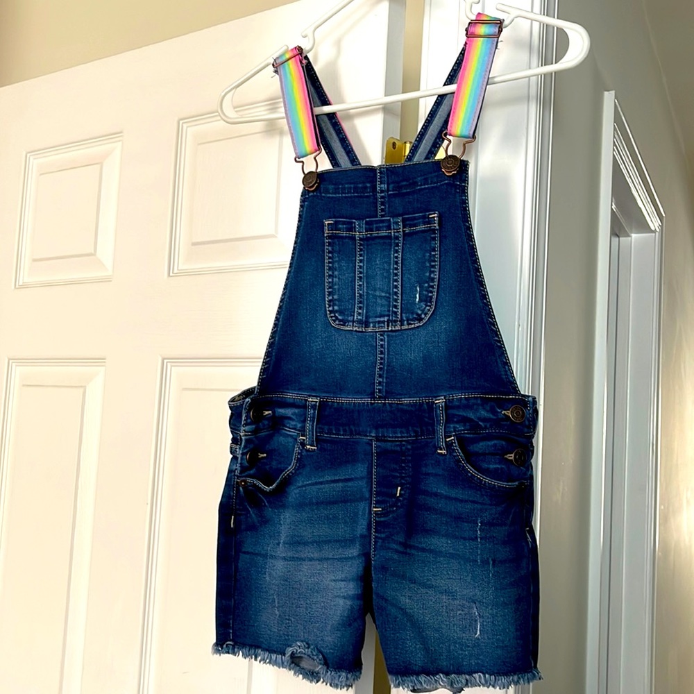 Justice brand girls overalls (shorts)